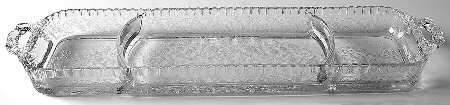 Elaine Clear (Stem 3500) Handled 3 Section Rectangular Tray