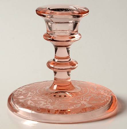 Etch 704 Pink (Stem 3075) Single Light Candlestick