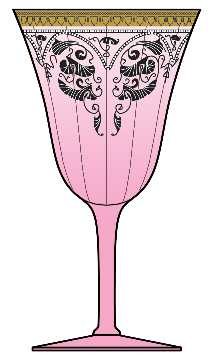 Etch 704 (Pink, Gold Trim) by Cambridge