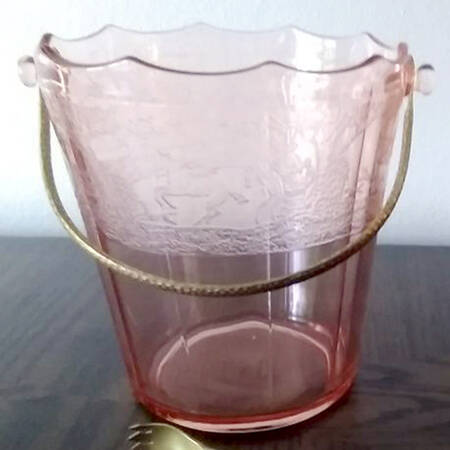 Imperial Hunt Scene Pink (Not Encrusted) Ice Bucket with Detachable Handle