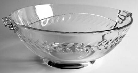 Laurel Wreath Clear (Stem 3700) Handled Divided Bowl