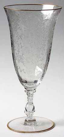 Rose Point Clear (Stem 3121, Gold Trim) Iced Tea