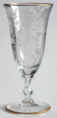 Rose Point Clear (Stem 3121, Gold Trim) Juice Glass