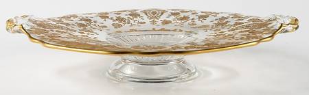 Rose Point Clear (Stem 3500, Gold Encrusted) 8" Footed Plate