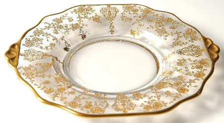 Rose Point Clear (Stem 3500, Gold Encrusted) Shape 3400 Mayonnaise Underplate