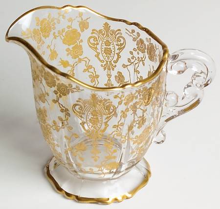 Rose Point Clear (Stem 3500, Gold Encrusted) 3400/68 Footed Creamer