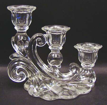 Roselyn Shape 3400/1338 3 Light Candlestick, Plain