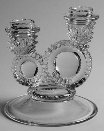 Virginian Double Candlestick, No Bobeche Or Prisms