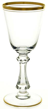 Wedding Band Clear (Gold Trim, Stem 3700) Wine Glass