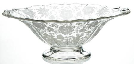 Wildflower Clear 11" Footed Bowl