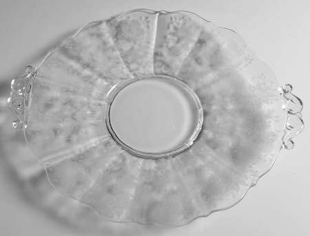 Wildflower Clear Handled Cake Plate