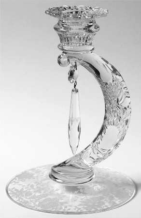 Wildflower Clear Martha/497 Single Candlestick with Prism