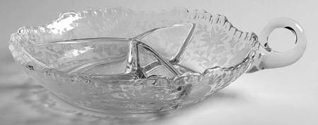 Wildflower Clear #3500 61 Round 3 Part Relish with Loop Handle