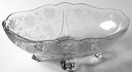 Wildflower Clear 3400 12" 4 Toed Oval Bowl