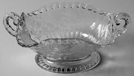 Wildflower Clear Handled Open Candy Dish