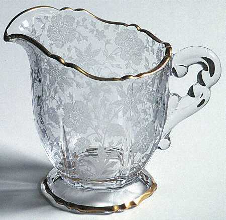 Wildflower Clear (Gold Trim, Stem 3121) 3400/68 Footed Creamer
