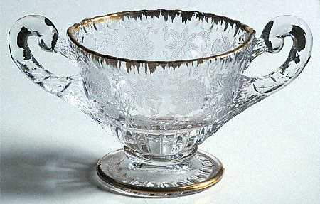 Wildflower Clear (Gold Trim, Stem 3121) Individual Open Sugar (Shape 3500)