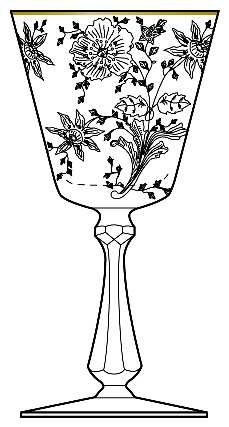 Wildflower Clear (Gold Trim, Stem 3725)) by Cambridge
