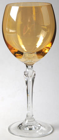 Bijoux Amber (Amber Iridescent Bowl, Clear Stem) Wine Glass