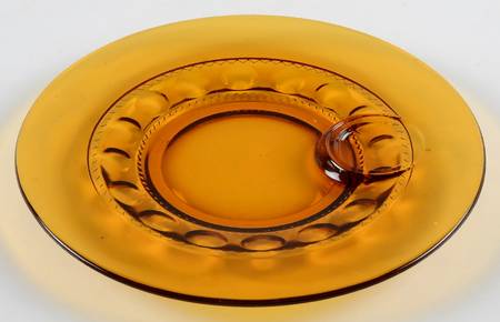 Color Crown Amber (Dark) Snack Plate No Cup