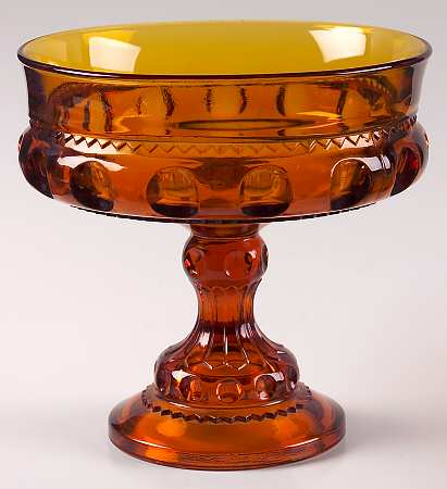 Color Crown Amber (Dark) Round Compote (Height X Width)