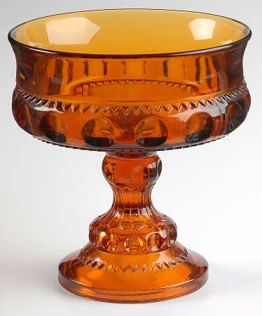 Color Crown Amber (Dark) Round Compote (Height X Width)