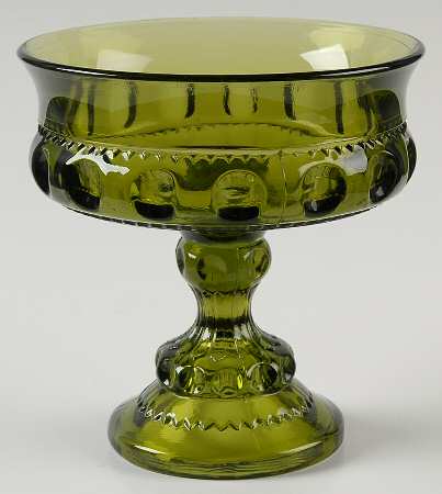 Color Crown Green Round Compote (Height X Width)