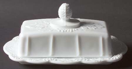 Harvest Milk Glass 1/4 Pound Covered Butter