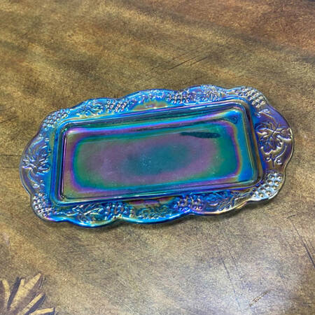 Harvest Carnival (Blue) 1/4 Pound Butter Dish, No Lid