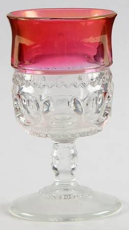 Ruby Crown Cordial Glass