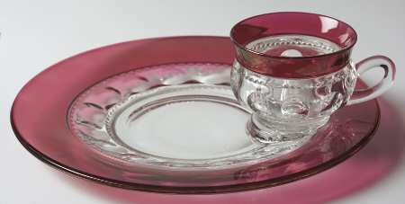 Ruby Crown Snack Plate & Cup Set
