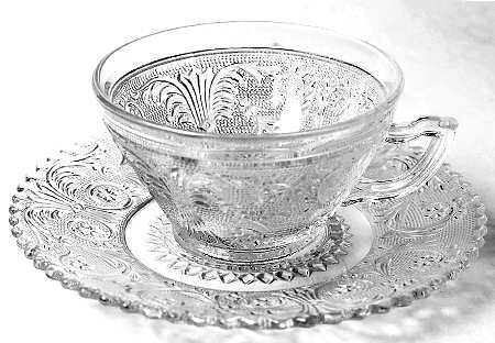 Sandwich Clear Cup & Saucer Set