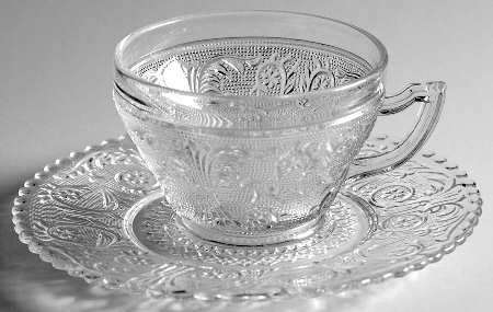 Sandwich Clear Cup and Saucer Set