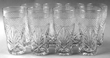 Antique Clear (No Knob, 6 Sided Stem) Cooler - Set of 8