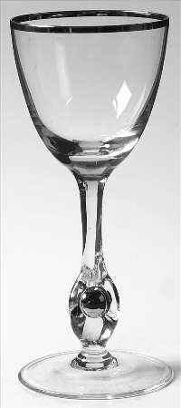 Atlas (Platinum Trim) Wine Glass by Czechoslovakia
