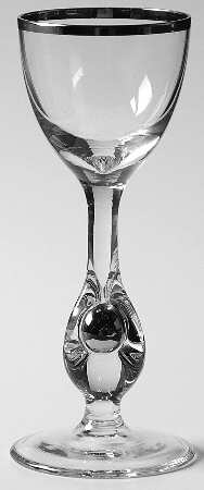 Atlas (Platinum Trim) Cordial Glass by Czechoslovakia