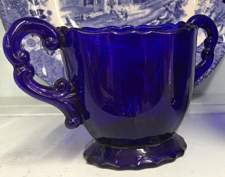 3400 Cobalt Blue 3400/68 Open Footed Sugar