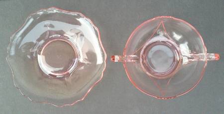 3400 Pink Cream Soup & Saucer Set (Shape 3400)