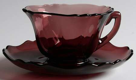 3400 Amethyst Cup and Saucer Set (Shape 3500)