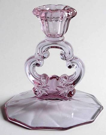 3400 Heatherbloom 5" KeyHole Candlestick w/10 Sided Base