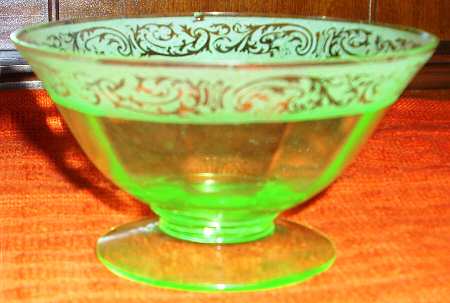 Florentine Green (Stem 3060) Footed Dessert