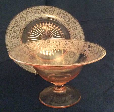 Etch 727 Pink Mayonnaise Bowl, Underplate and Ladle
