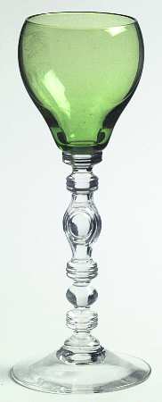 Tally Ho (Green Bowl, Clear Stem, Stem 1402) by Cambridge