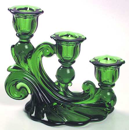 Caprice Emerald Green 3 Light Candlestick