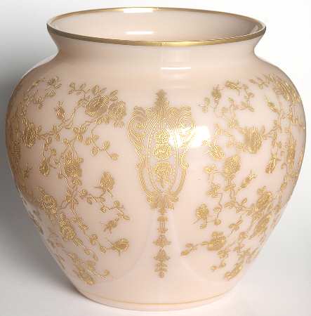 Rose Point Crown Tuscan 3400 6" Globe Vase by Cambridge