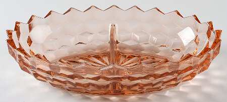 Whitehall Peach Divided Oval Vegetable Bowl
