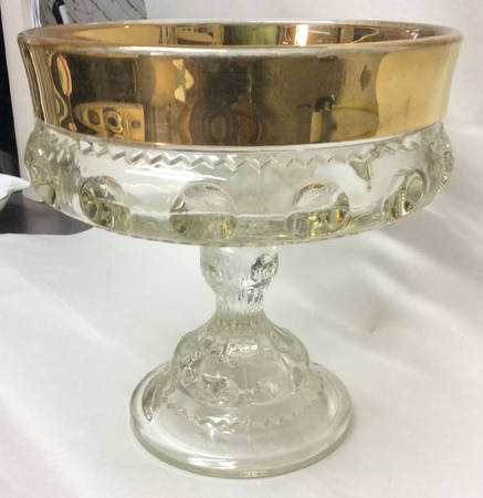 Gold Crown Round Compote (Height X Width)