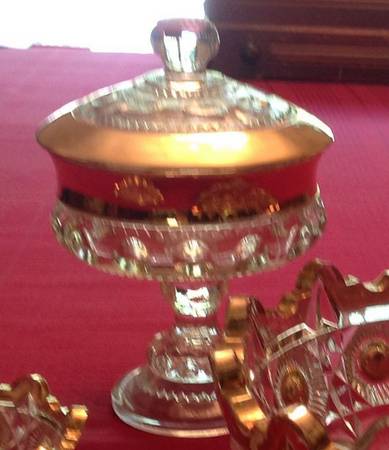 Gold Crown Compote & Lid