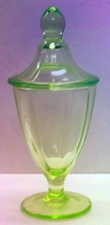 Round Green Candy Jar & Lid