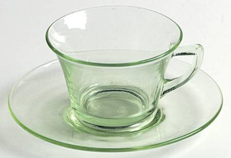 Round Green Cup & Saucer Set